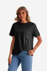 Womens Black Crew Neck T Shirts | CicyBell