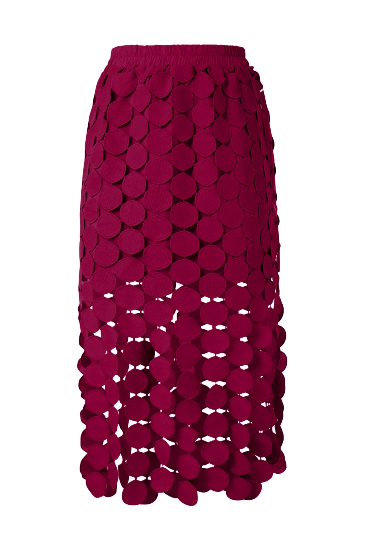 Womens Burgundy Hollow Out Maxi Skirts | CicyBell