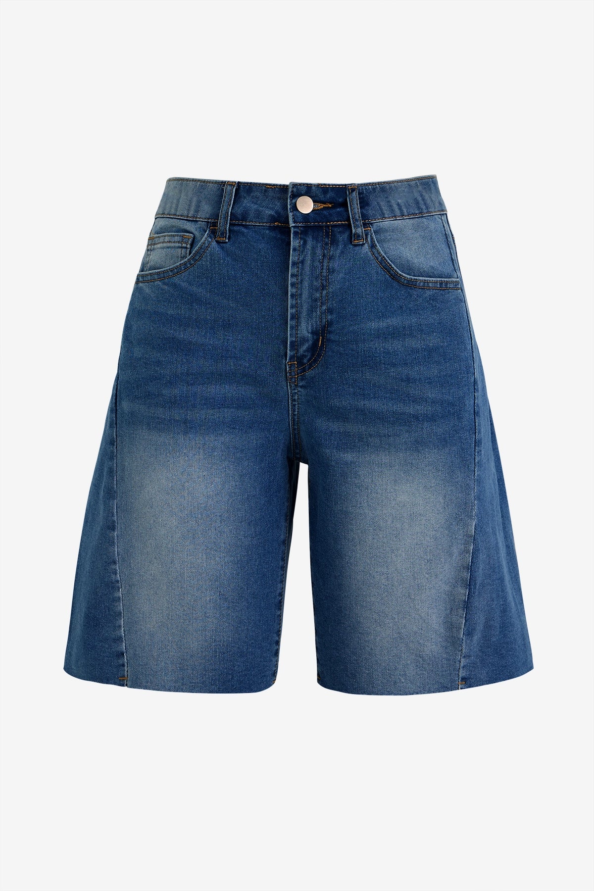 Womens Dark Blue Summer Mid Waist Denim Shorts | CicyBell