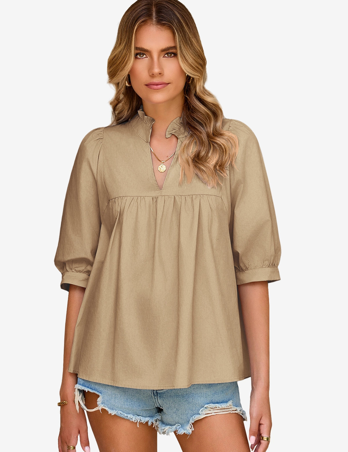 Cicybell-Woman-Khaki-Blouse-H4E278_4.webp