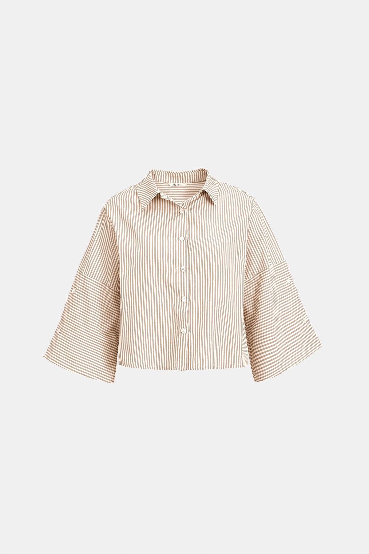 Womens Khaki Button Down Blouses | CicyBell