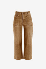 Womens Khaki Cropped High Waisted Baggy Jeans | CicyBell