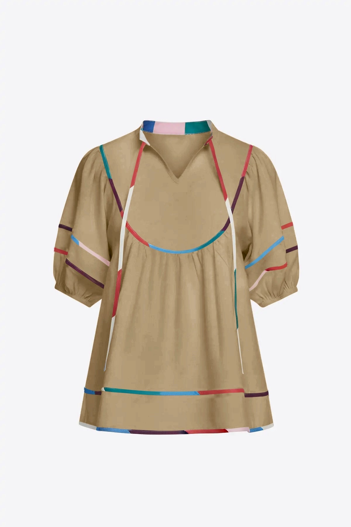 Womens Khaki Summer Babydoll Tops | CicyBell