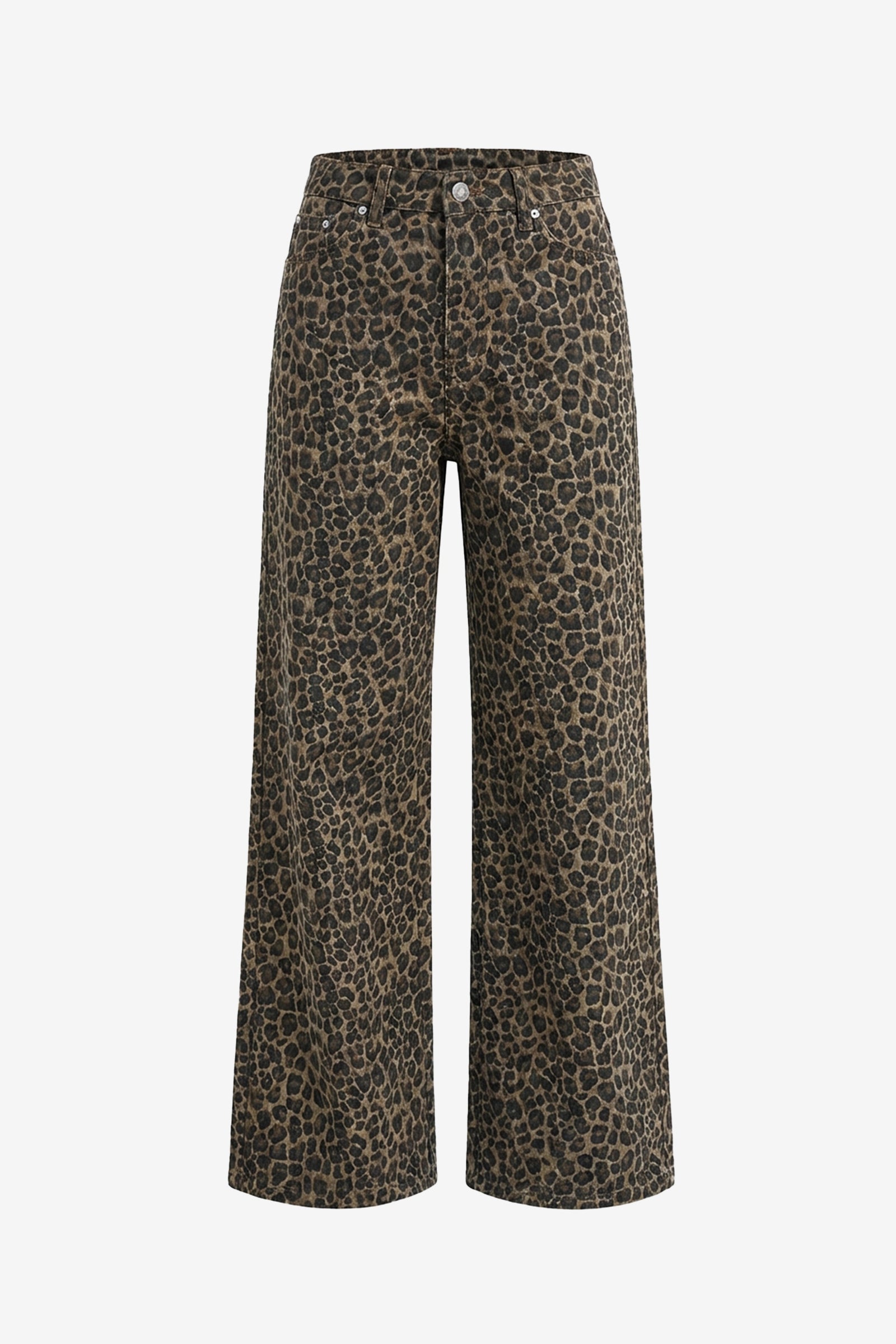 Womens Leopard High Waisted Straight Leg Jeans | CicyBell
