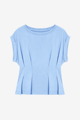 Womens Light Blue Cap Sleeve Tank Tops | CicyBell