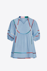 Womens Light Blue Summer Babydoll Tops | CicyBell