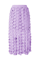 Womens Light Purple Hollow Out Maxi Skirts | CicyBell