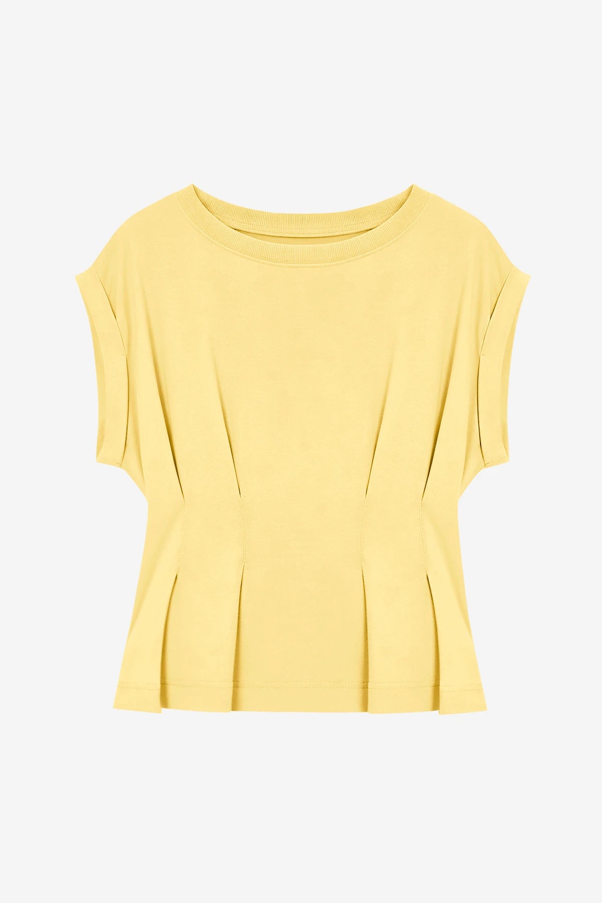 Womens Light Yellow Cap Sleeve Tank Tops | CicyBell