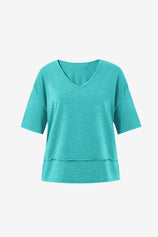Womens Mint Summer V Neck T Shirts | CicyBell