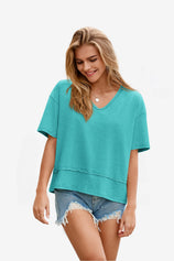 Womens Mint Summer V Neck T Shirts | CicyBell