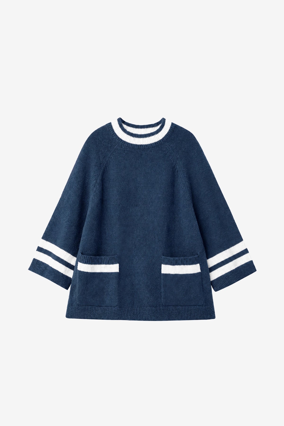 Wrinkle-Free Navy Mock Neck Oversized Sweater | CicyBell