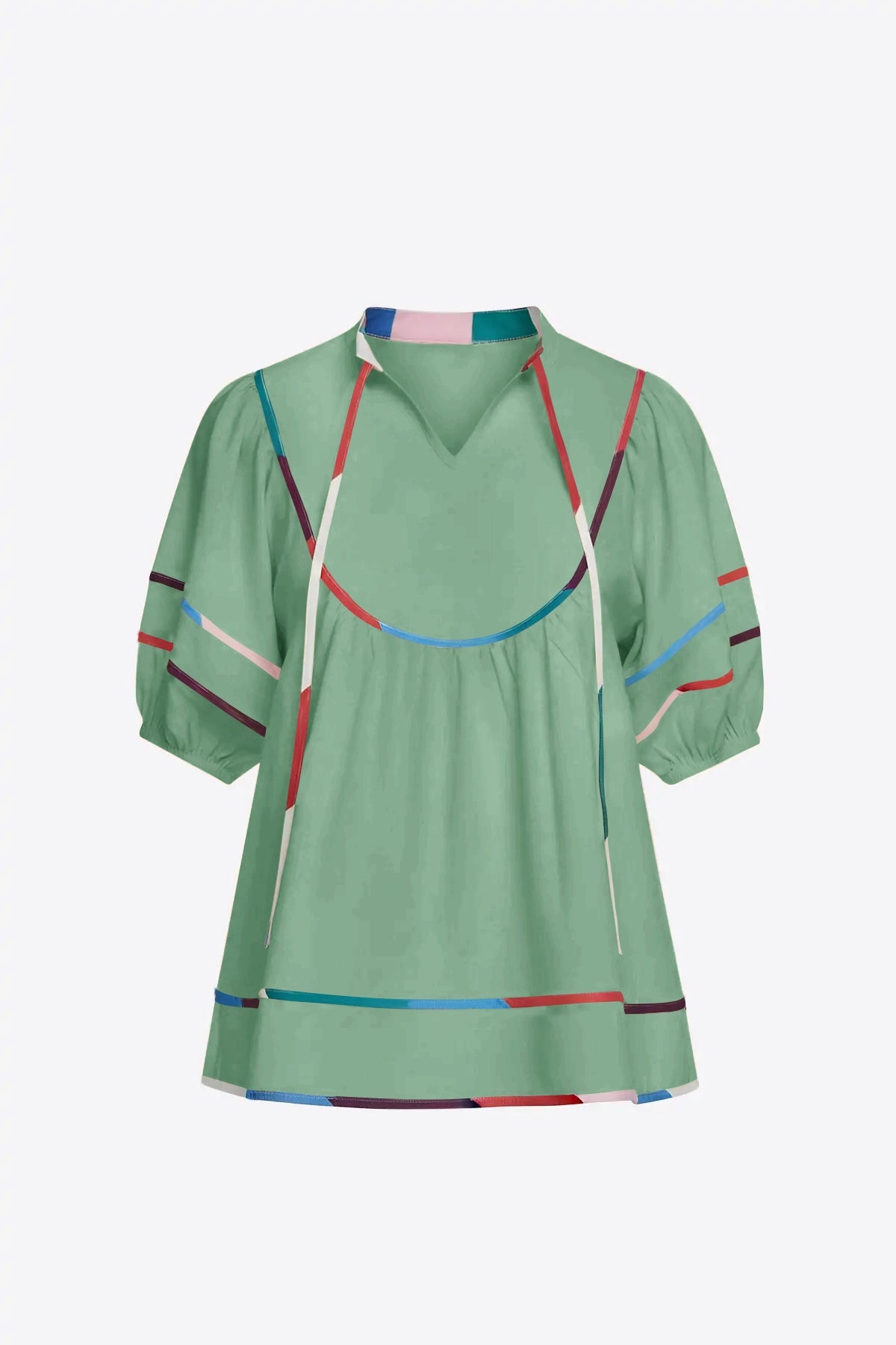 Womens Pea Green Summer Babydoll Tops | CicyBell