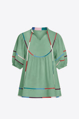 Womens Pea Green Summer Babydoll Tops | CicyBell