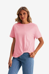 Womens Pink Crew Neck T Shirts | CicyBell
