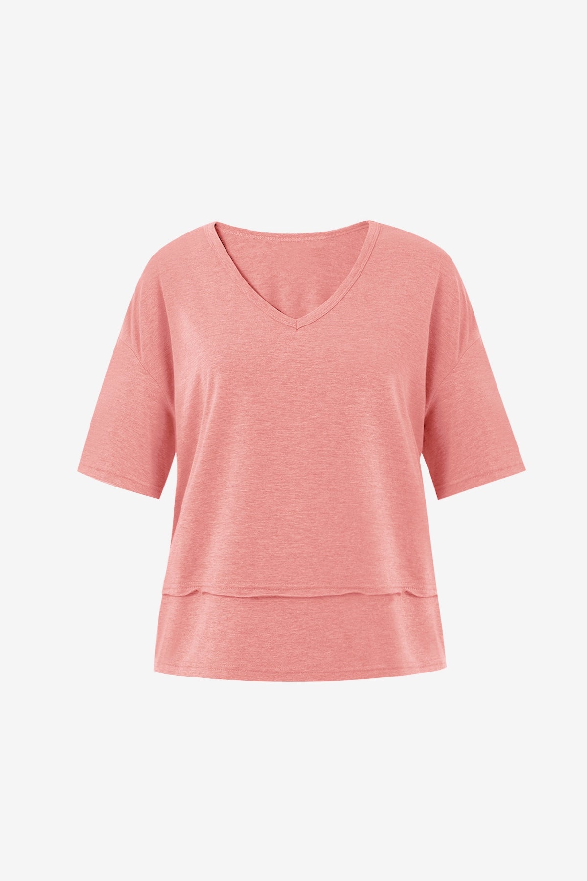 Womens Pink Summer V Neck T Shirts | CicyBell