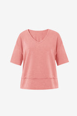 Womens Pink Summer V Neck T Shirts | CicyBell