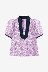 Womens Purple Puff Sleeve Blouses | CicyBell