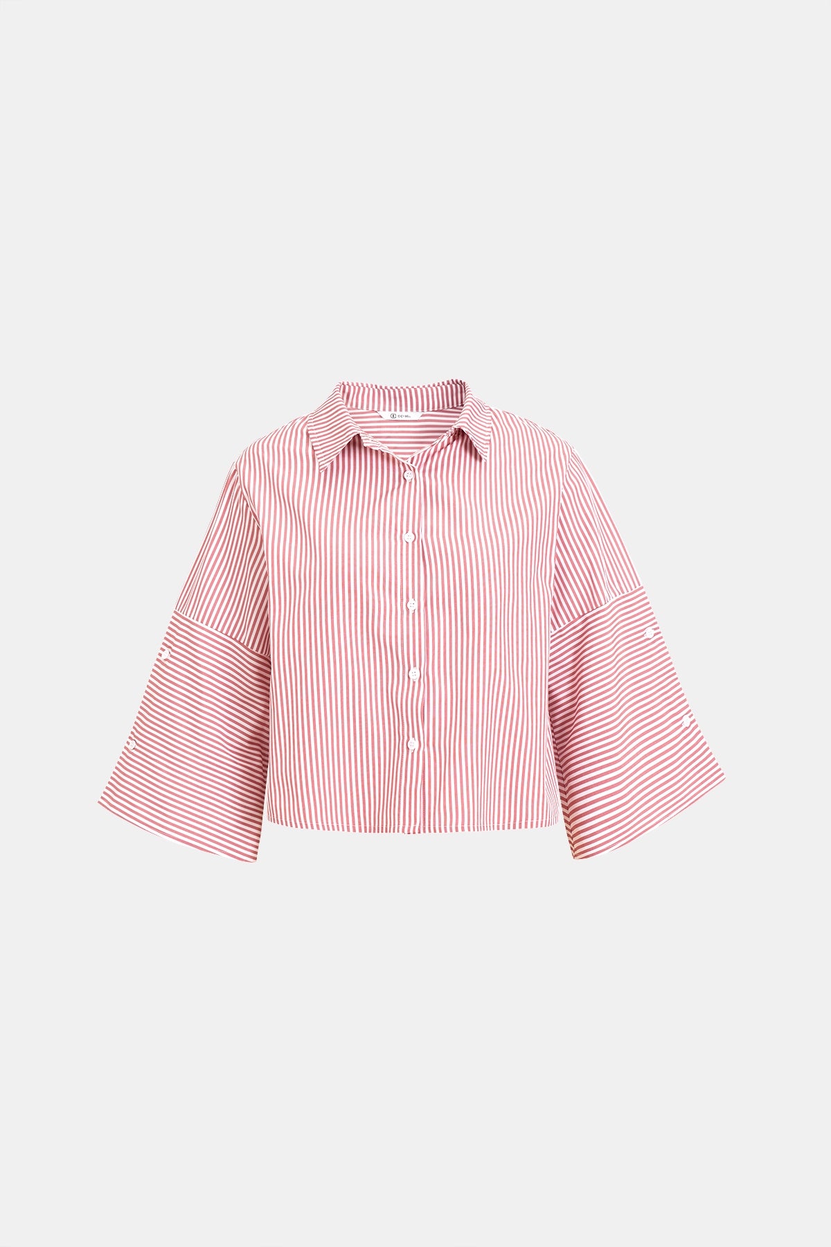 Womens Red Bean Paste Button Down Blouses | CicyBell