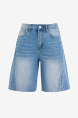 Womens Sky Blue Summer Mid Waist Denim Shorts | CicyBell