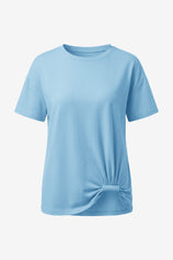 Womens Sky Blue Crew Neck T Shirts | CicyBell