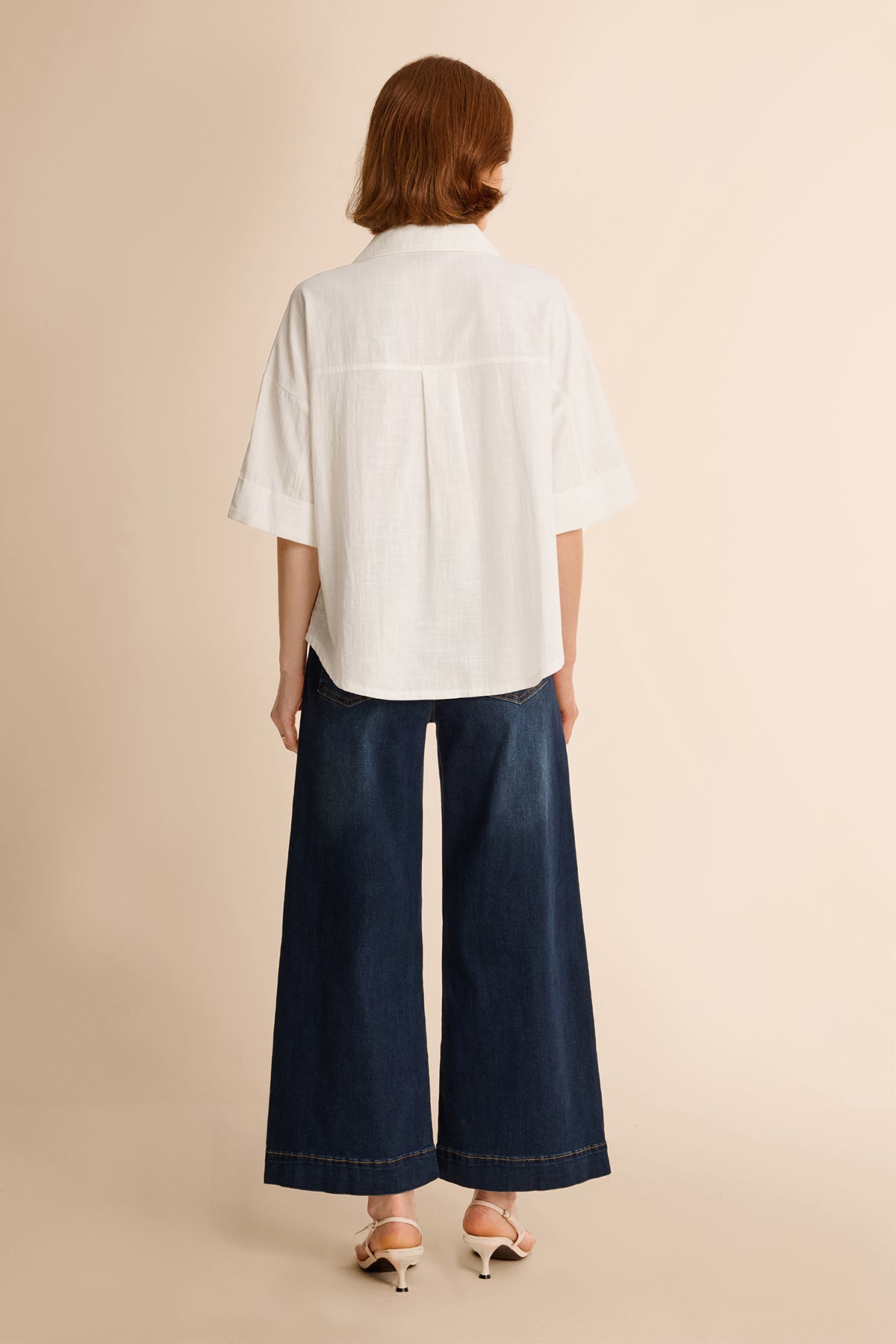 Womens White Short Sleeve Button Down Shirts | CicyBell