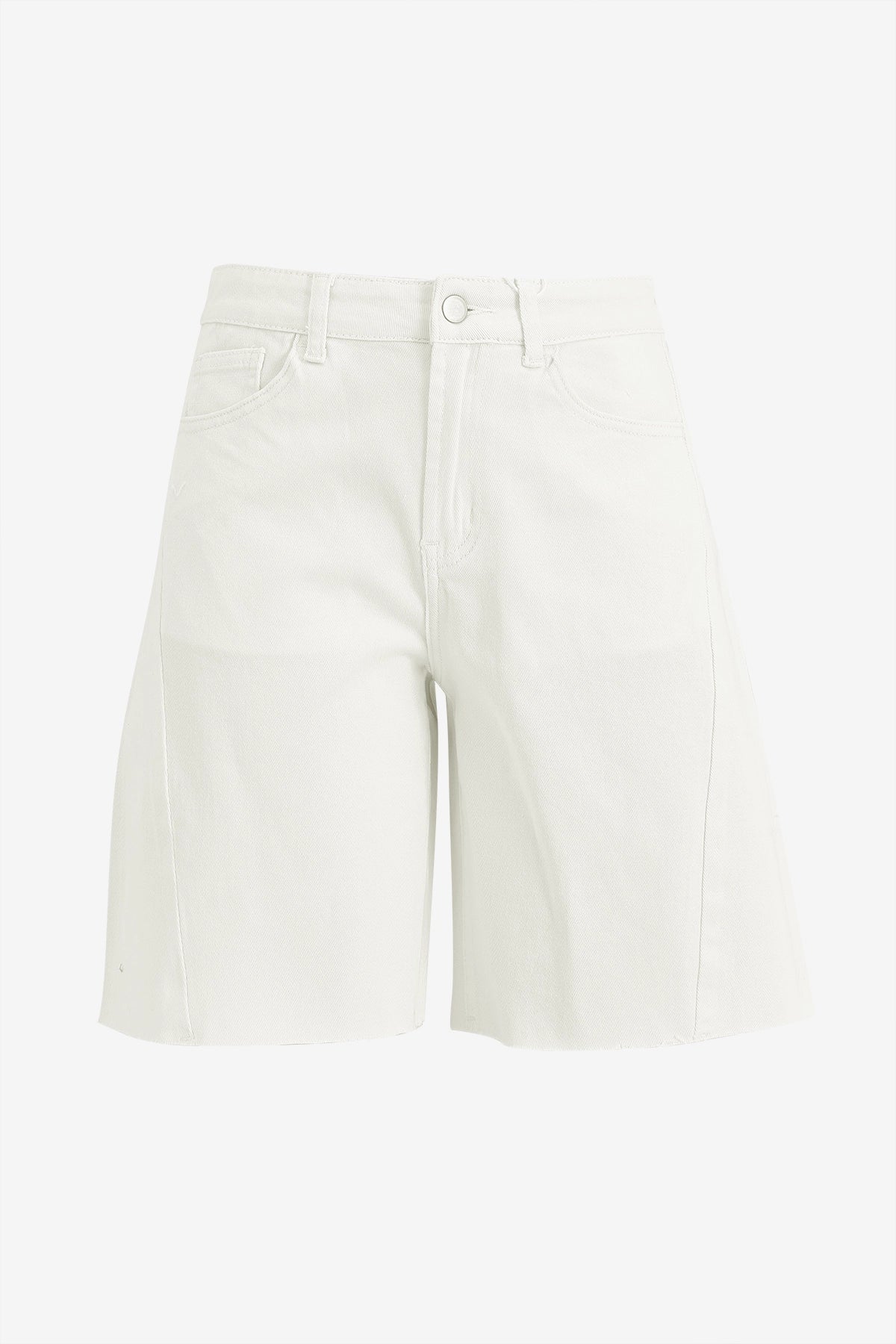 Womens White Summer Mid Waist Denim Shorts | CicyBell