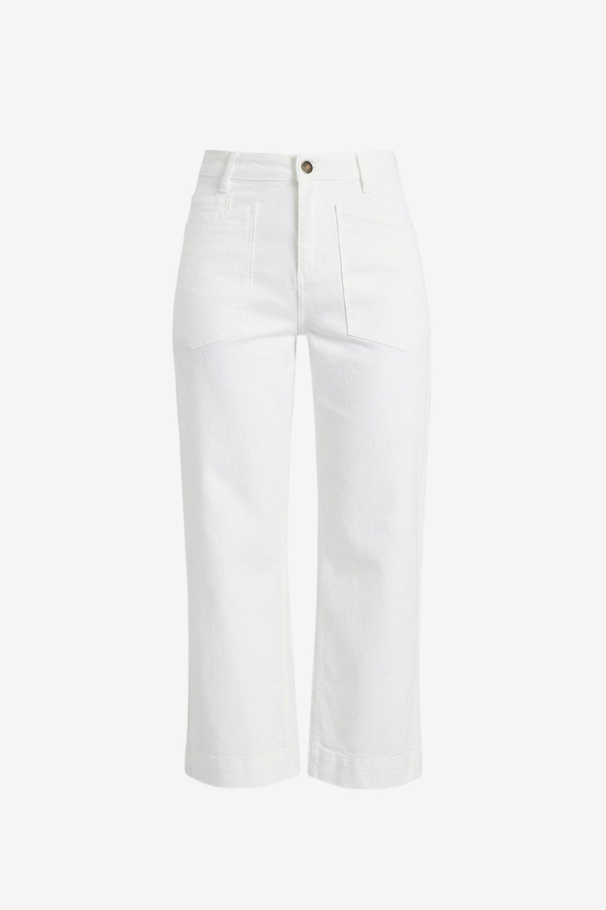 Womens White Cropped High Waisted Baggy Jeans | CicyBell