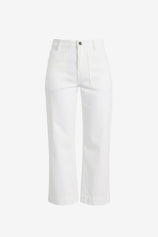 Womens White Cropped High Waisted Baggy Jeans | CicyBell