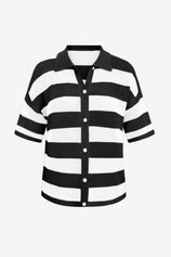 Womens White Half Sleeve Button up Tops | CicyBell