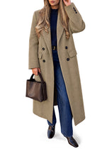 Womens Long Pea Lapel Work Overcoat | Cicy Bell