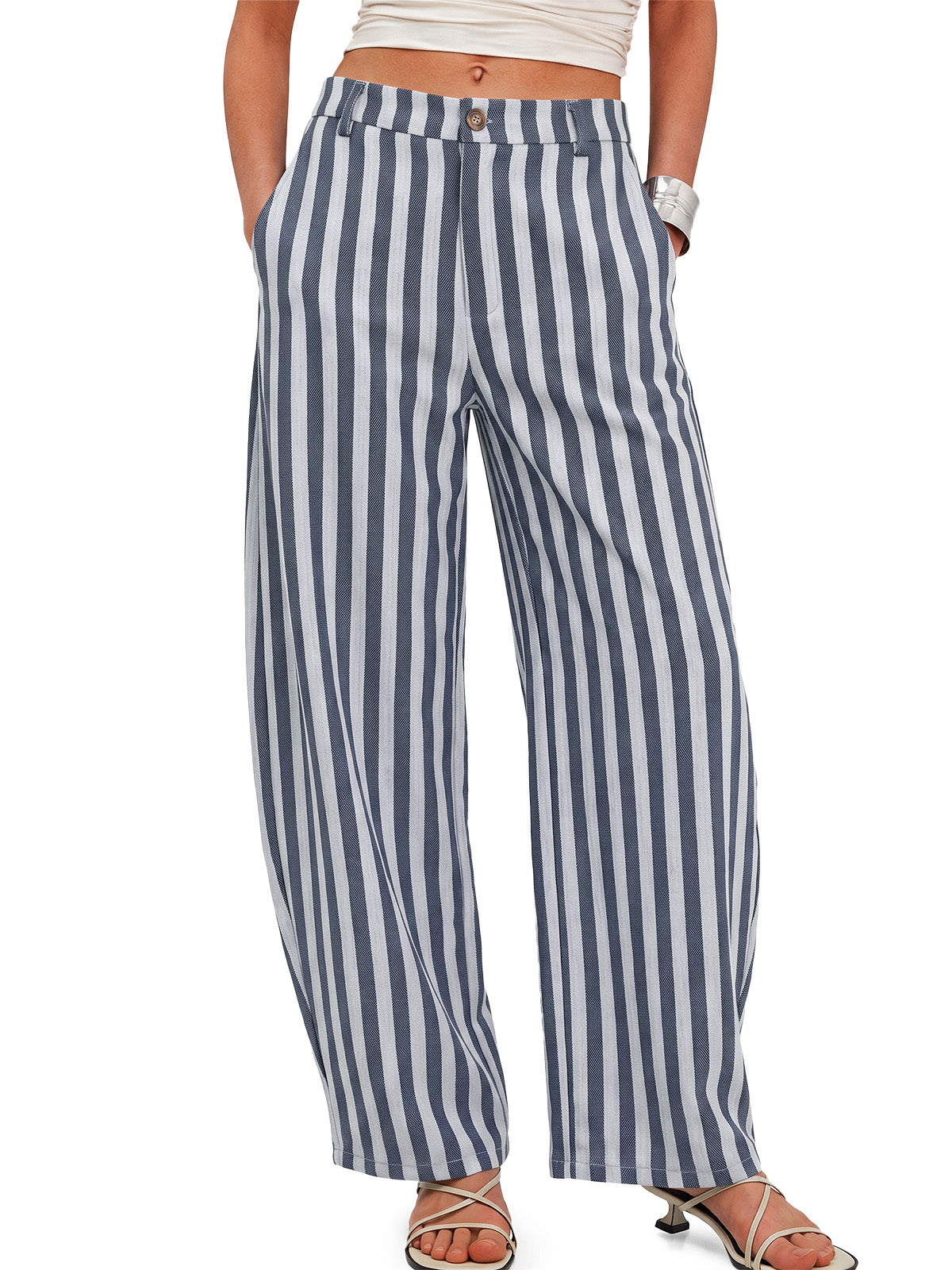 Womens Grey Barrel Dress Pants | CicyBell