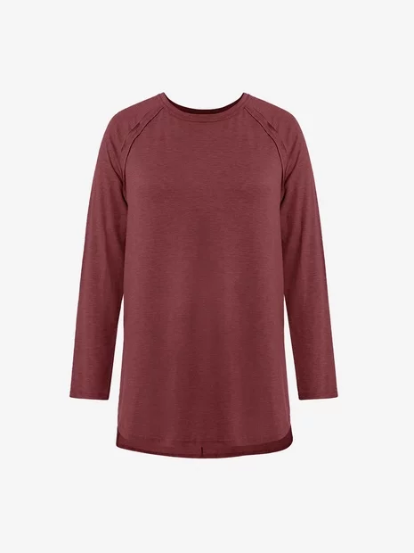 Cicy Bell Burgundy Long Sleeve Tunic Tops
