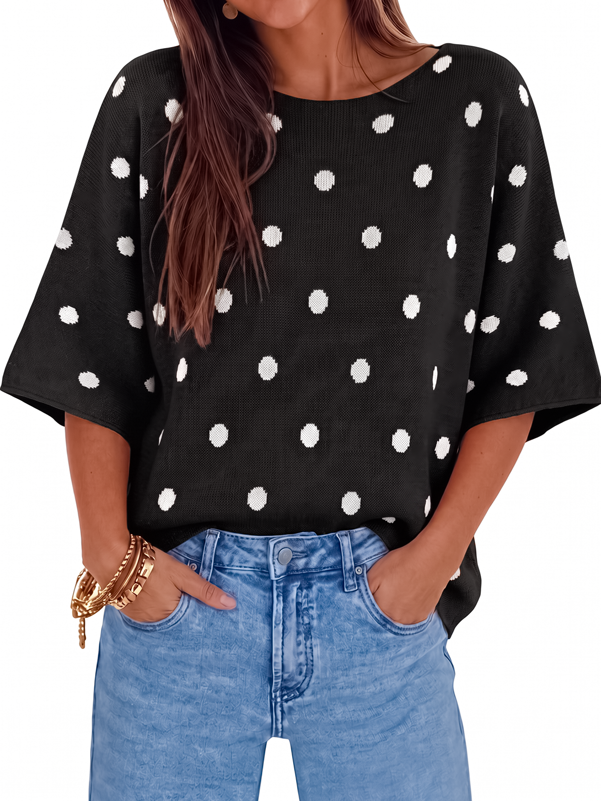 Womens Black Short Sleeve Sweaters | CicyBell
