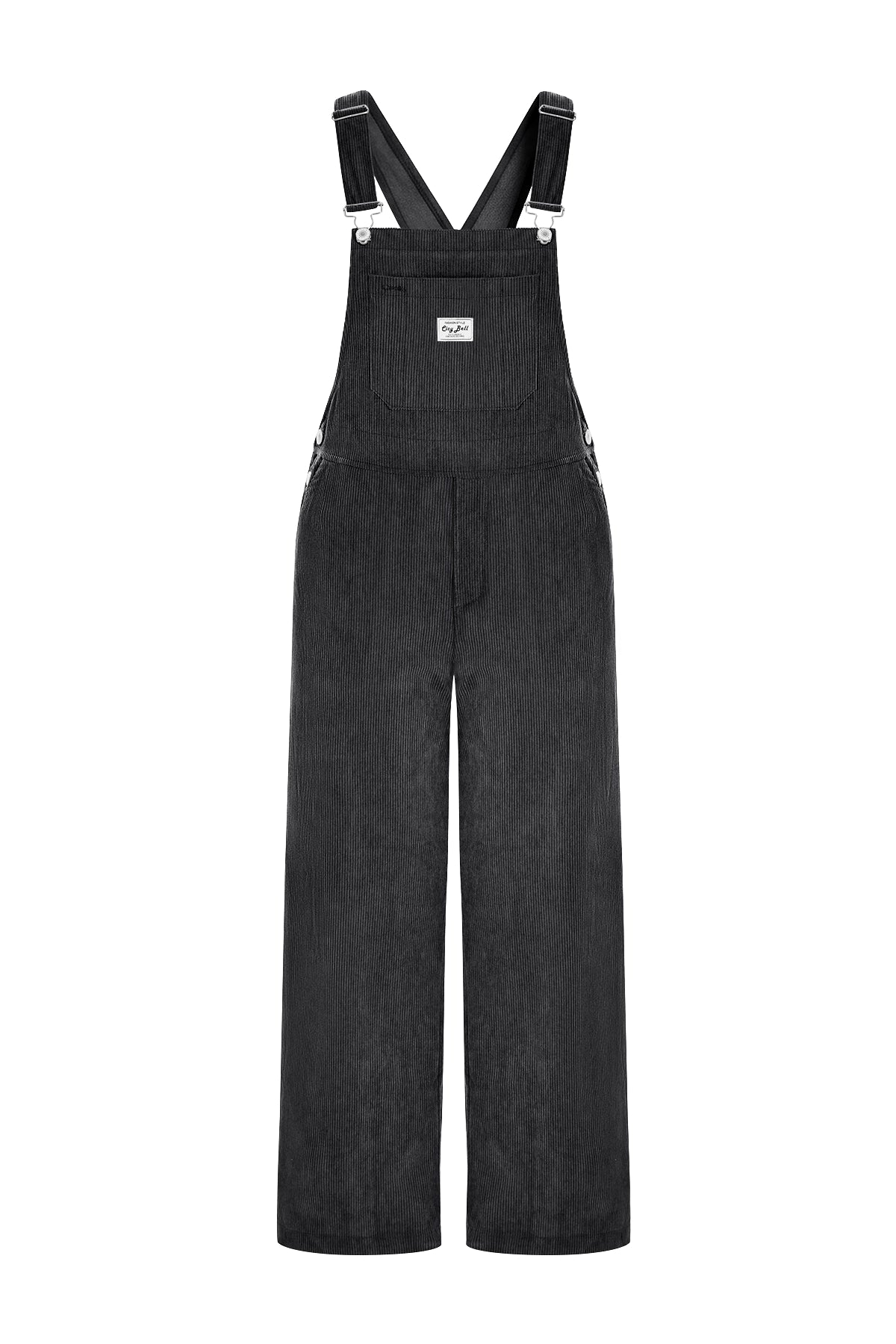 Cicy Bell Womens Black Corduroy Bib Overalls