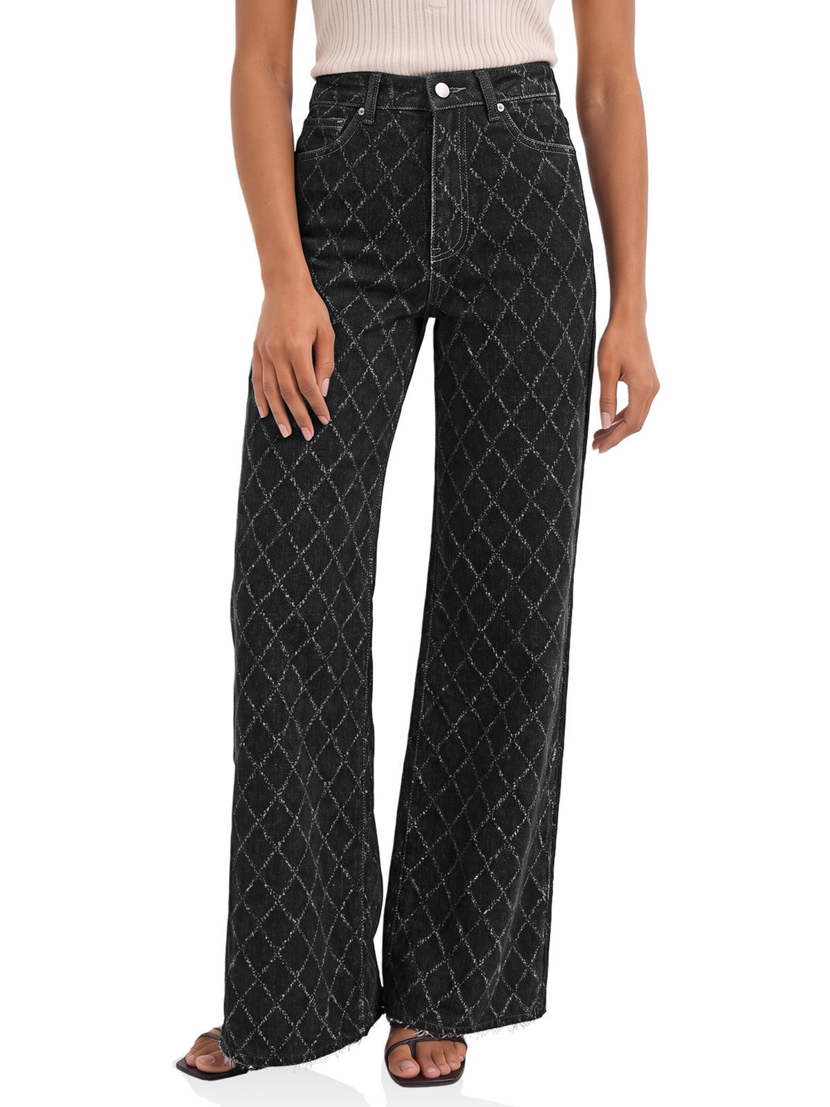 Womens Black Wide Leg Jeans | CicyBell
