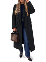 Womens Long Pea Lapel Work Overcoat | Cicy Bell
