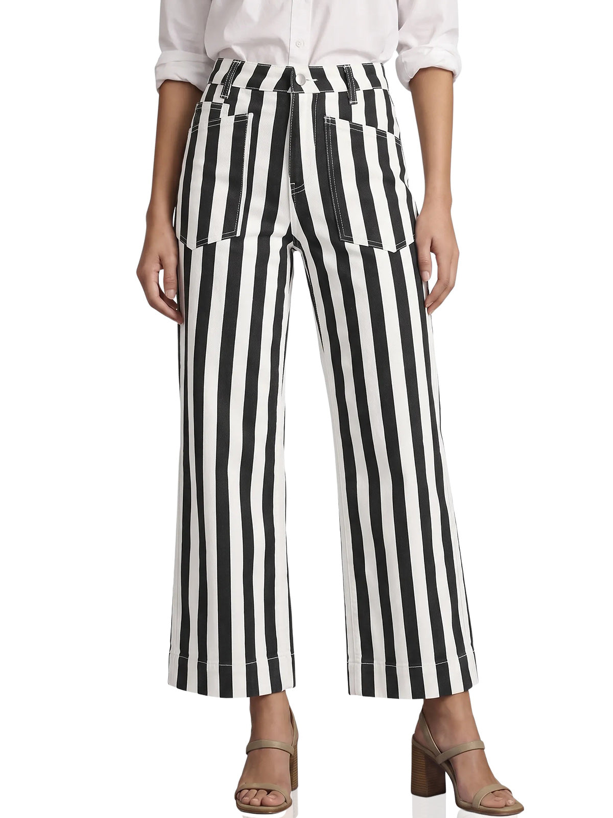 Womens Black Cropped Wide Leg Jeans | CicyBell