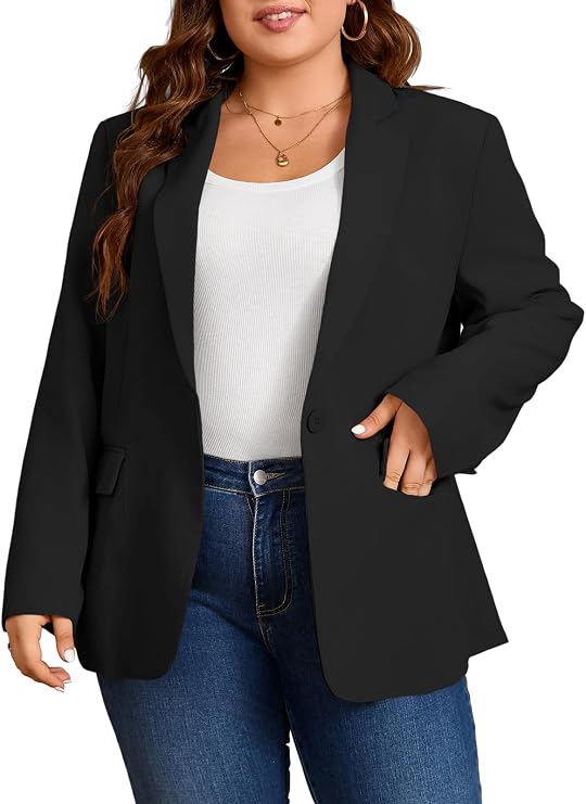 Womens Black Plus Size Blazers | CicyBell