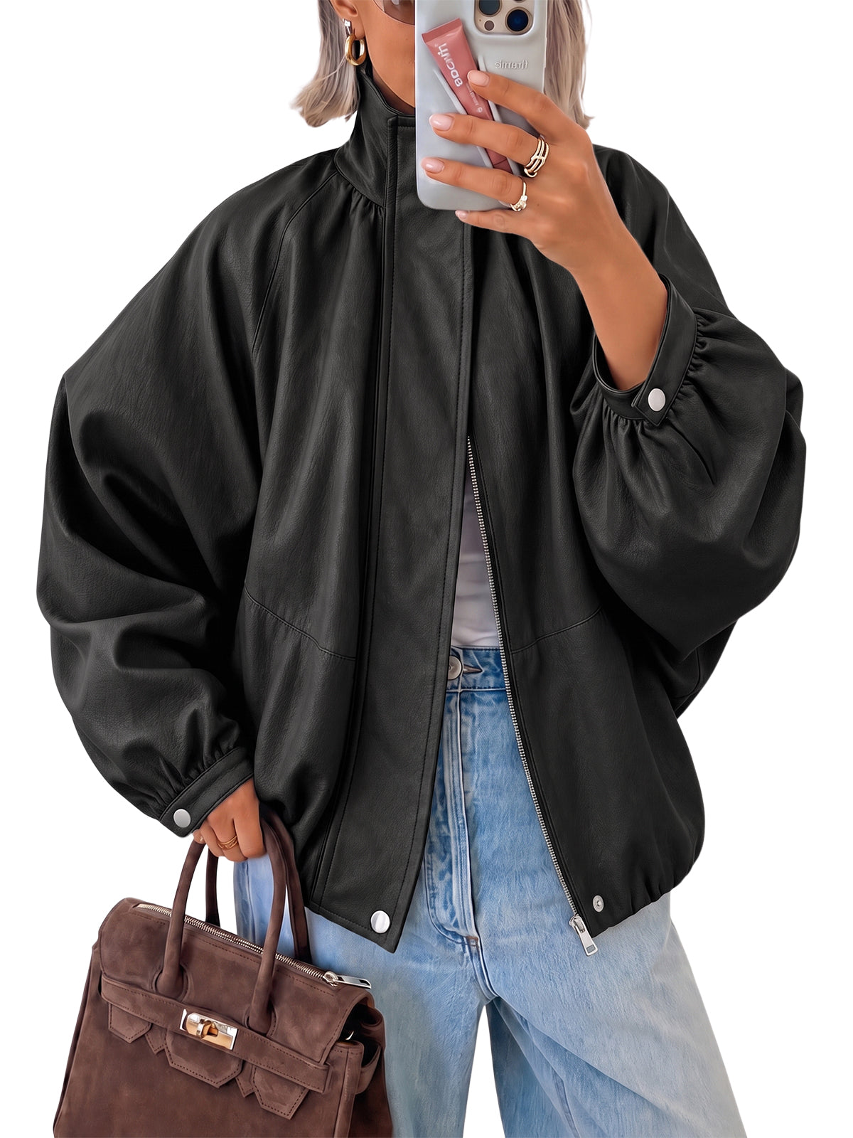Womens Faux Leather Jackets|Cicy Bell