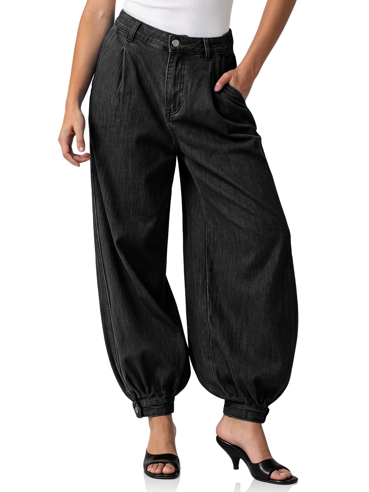 Womens Black Striped Dress Pants | CicyBell