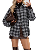 Womens Plaid Button Sleeve Collared Fall Blouses | Cicy Bell