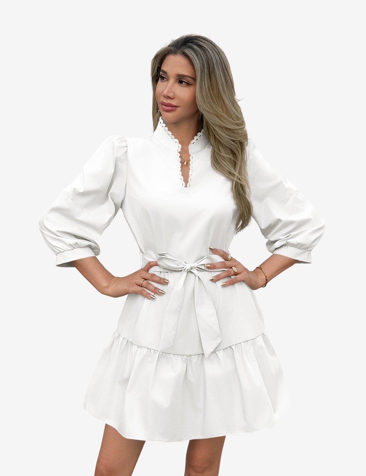 Womens White Mini Dresses 1