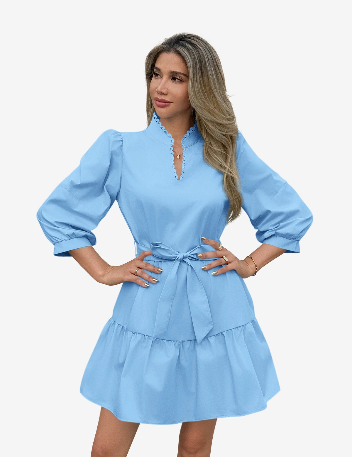 Womens Light Blue Mini Dresses 1