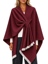 Womens Shawl Wraps Open Front Poncho Sweater | Cicy Bell