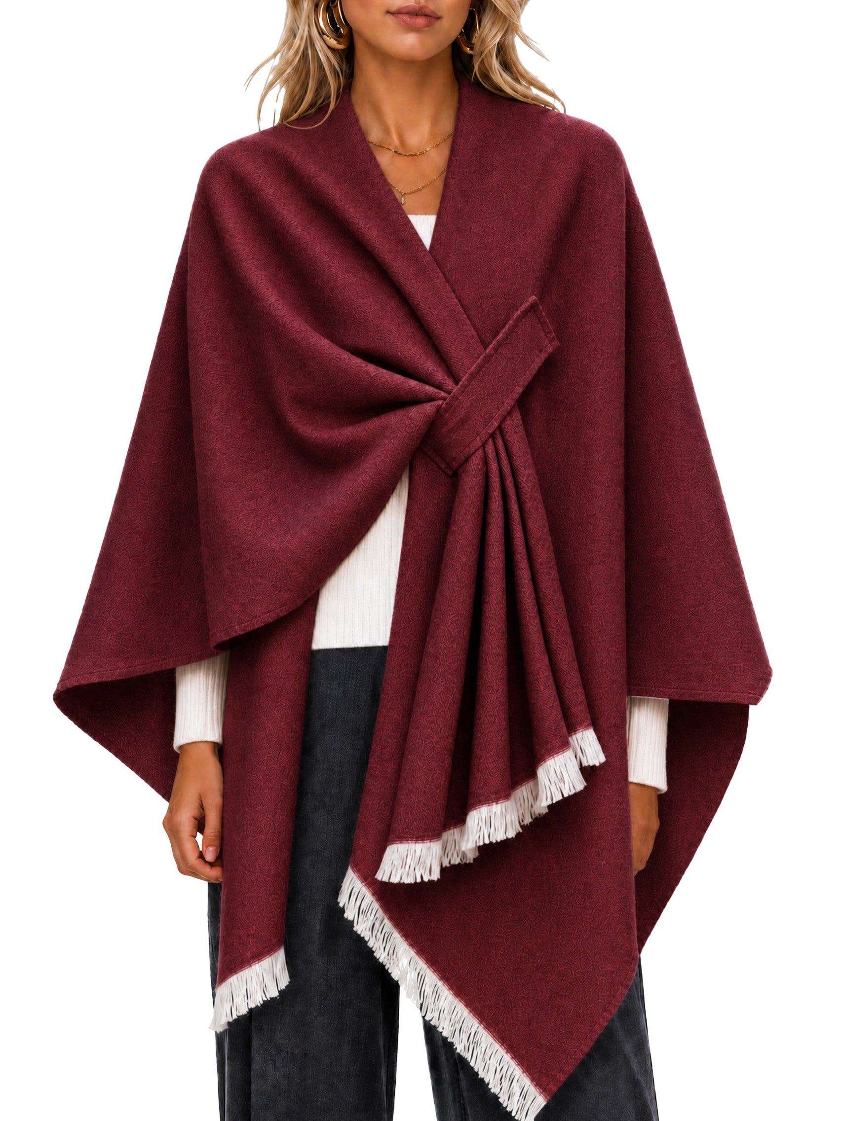 Womens Shawl Wraps Open Front Poncho Sweater | Cicy Bell