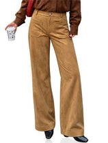 Womens Suede High Straight Leg Trousers | Cicy Bell