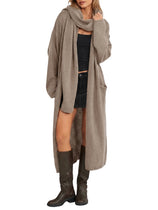 Womens Open Front Knit Sweater with Scarf | Cicy Bell