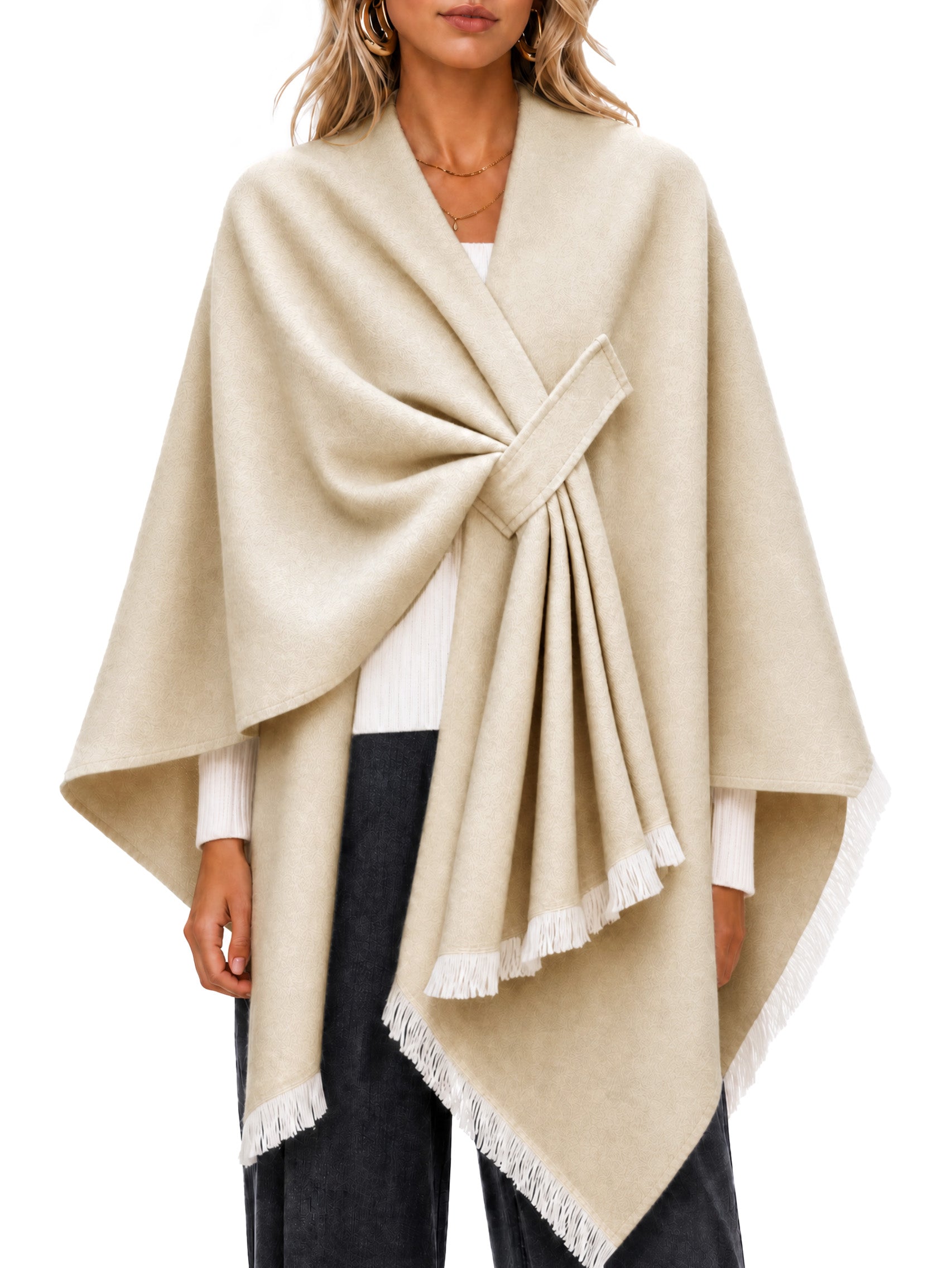 Womens Shawl Wraps Open Front Poncho Sweater | Cicy Bell