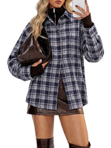 Womens Plaid Button Sleeve Collared Fall Blouses | Cicy Bell