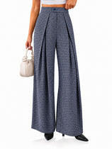 Womens Wide Leg Pleated High Waist Pants |Cicy Bell